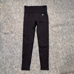 Gymshark Adapt Animal Seamless Leggings Black Grey Small High Waisted Workout